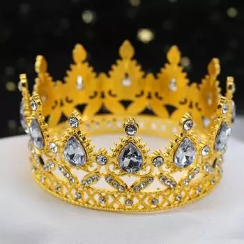 Украшение для торта на день рождения корона цветы наряд ювелирные изделия капля воды сплав корона детские аксессуары для волос