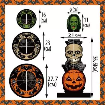 Украшение для вечеринки на Хэллоуин Поднос для торта Украшение стола для десерта на Хэллоуин Подставка для торта в виде скелета из тыквы