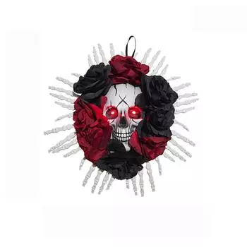 Украшение для вечеринки Подвеска на дверь ручной работы Оформление площадки Хэллоуинский венок One Size