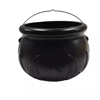 Украшение для вечеринки в честь Хэллоуина Ведьма с легким горшком и туманом Украшение пластиковой чаши Украшение ведра для конфет белый