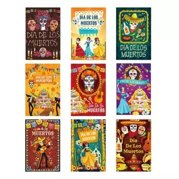 Украшение для вечеринки в День мертвых Наклейки на винные бутылки Этикетки на винные бутылки с изображением скелета Украшение День мертвых One Size