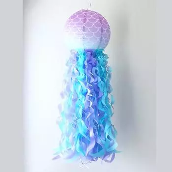 Украшение для вечеринки в виде русалки своими руками, подвесной фонарь в виде медузы, Русалочка, морская вечеринка синий