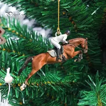 Украшение для верховой езды 2D Плоская акриловая подвеска в виде лошади Рождественская елка Рюкзак Подвесное украшение Подарок для любителей лошадей D