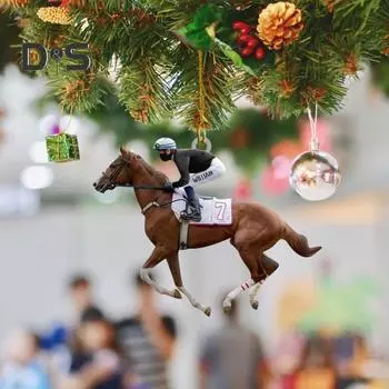 Украшение для верховой езды 2D Плоская акриловая подвеска в виде лошади Рождественская елка Рюкзак Подвесное украшение Подарок для любителей лошадей C