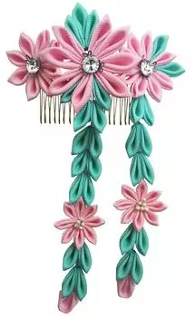Украшение для волос розовая ручка гребень заколка для волос украшение в виде цветка шпилька церемония совершеннолетия выпускной 3 года 7 лет кимоно