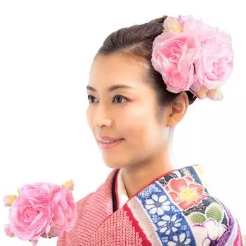 Украшение для волос Шпилька Розовая Шпилька Цветочная Лента Церемония совершеннолетия Фурисодэ Выпускной Хакама Кимоно Японская Одежда Bud spo0072 розовый