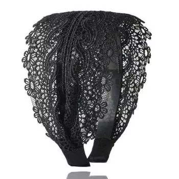Украшение для волос Смола Макияж Ткань Дизайн Моды Женские Аксессуары для Волос Корейский Стиль Украшение для Волос Широкая Боковая Повязка на Голову Кружевная Повязка на Голову
