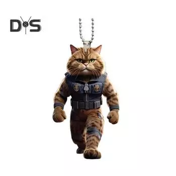 Украшение для зеркала заднего вида автомобиля, симпатичная подвеска в виде кошки, подвесное украшение на рождественскую елку, акриловый декор для рождественской елки, аксессуары для салона автомобиля A