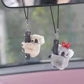 Украшение для зеркала заднего вида автомобиля, симпатичная коала, автомобильные аксессуары для интерьера, подвесное животное, автомобильный шарм