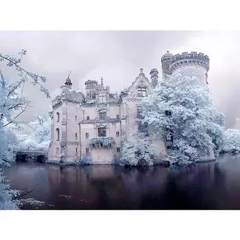 Украшение дома 5D Алмазная вышивка Замок Здание Картина Полная дрель Вышивка крестом 20X30CM