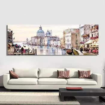 Украшение дома абстрактный пейзаж картина маслом плакаты и принты настенная живопись на холсте картина с видом на город фотографии для гостиной 20*40cm