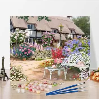 Украшение дома Цифровая картина маслом Художественные цифры Картина маслом Холст DIY Картина по номерам 40x50cm no frame