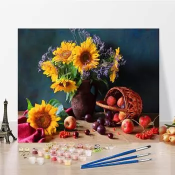 Украшение дома Цифры Картина маслом Цифровая картина маслом Холст Искусство DIY Картина по номерам 40x50cm no frame