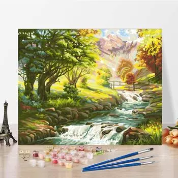 Украшение дома, цифры, картина маслом, сделай сам, картина по номерам, холст, цифры, картина, цифровая картина маслом 40x50cm no frame