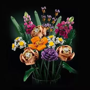 Украшение дома Цветочный букет Contrution Строительные блоки Кирпичи Игрушки Детский день рождения Рождественские подарки No Original Box