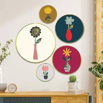 Украшение дома | Дизайн в королевском стиле | Ручная работа | Настенное украшение для гостиной | Предметы декора | Подарки (Разноцветный) (Набор из 5)