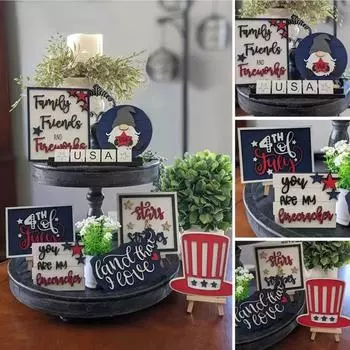 Украшение дома для вечеринки ко Дню независимости. Многослойное украшение для подноса. Украшение для вечеринки. One Size синий