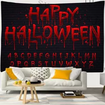 Украшение дома Гобелен Хэллоуин Тыквенный Фонарь Настенный Подвесной Волшебный Замок Жуткий Праздничный Фон Вечеринки 100x75cm
