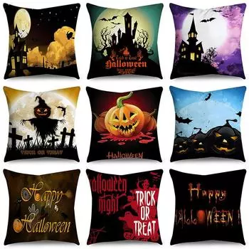 Украшение дома Хэллоуин Тыква Ведьма Подушка Мягкий полиэстер Геометрический стул для дивана Автомобильная подушка Funda de almohada45X45CM 40X40CM