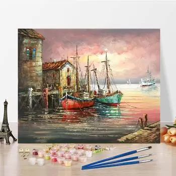 Украшение дома Холст DIY Картина по номерам Художественные цифры Картина маслом Цифровая картина маслом 40x50cm no frame