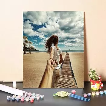 Украшение дома, картина на холсте, декомпрессионная картина по номерам, сделай сам, цифровая картина маслом, ручная роспись 40x50cm no frame