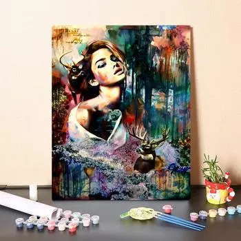 Украшение дома, картина по номерам, сделай сам, цифровая картина маслом, декомпрессионная картина на холсте, ручная роспись 40x50cm no frame