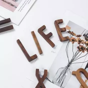 Украшение дома Комбинация букв Деревянный алфавит Черный орех Буква Декоративный скандинавский стиль