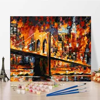 Украшение дома на холсте, цифровая картина маслом, художественные цифры, картина маслом, сделай сам, картина по номерам 40x50cm no frame