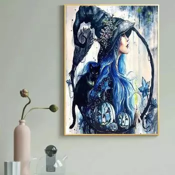 Украшение дома, настенные картины ведьмы, современная мода, холст, постер, безрамные картины для гостиной, настенные художественные принты, без рамки 21*30cm