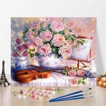Украшение дома Номера Картина маслом Цифровая картина маслом Холст DIY Картина по номерам Искусство 40x50cm no frame