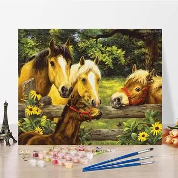 Украшение дома Номера Картина маслом Холст Искусство DIY Картина по номерам Цифровая картина маслом 40x50cm no frame