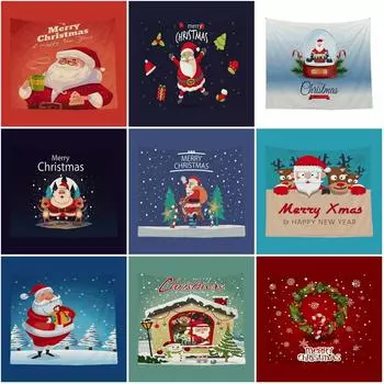 Украшение дома, Рождественская елка, анимация, Санта-Клаус, Рождественский полиэстер, полиэстеровый гобелен подходит для спальни, гостиной 150X100CM