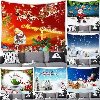 Украшение дома Рождественский гобелен Рождественский лось Снеговик украшение гобелен Рождественский фон настенный гобелен Taparia de natal 100x75cm
