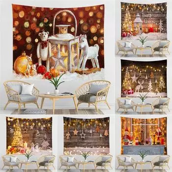Украшение дома Рождественский настенный гобелен для рождественской елки Рождественская коллекция Печатный гобелен 100x75cm