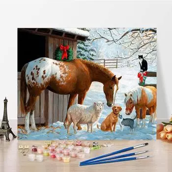 Украшение дома, ручная роспись, декомпрессионная картина по номерам, сделай сам, цифровая картина маслом, холст, живопись 40x50cm no frame