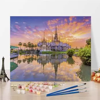 Украшение дома, ручная роспись, декомпрессионная картина по номерам, холст, картина, сделай сам, цифровая картина маслом 40x50cm no frame