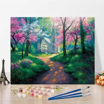 Украшение дома, ручная роспись, декомпрессия, сделай сам, цифровая картина маслом, картина на холсте, картина по номерам 40x50cm no frame