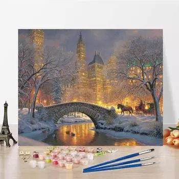 Украшение дома, ручная роспись, картина по номерам, холст, декомпрессия, сделай сам, цифровая картина маслом 40x50cm no frame