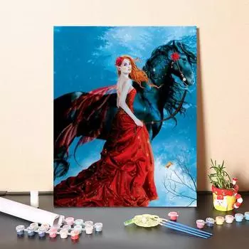 Украшение дома, ручная роспись, сделай сам, цифровая картина маслом, декомпрессионная картина по номерам, холст, живопись 40x50cm no frame