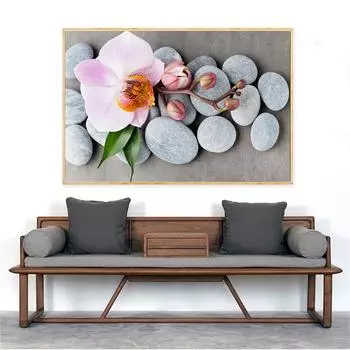 Украшение дома, современное настенное искусство, каменный цветок, песчаный пляж, картина маслом HD, печать на холсте для гостиной, художественная живопись 21cm30cm NoFrame