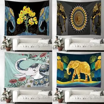 Украшение дома, стены, гобелен, картина со слоном, узор, фон, офис, гостиная, гобелен 100x75cm