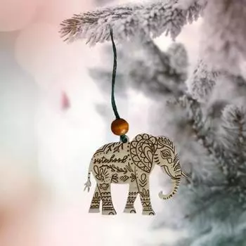Украшение дружбы со слоном, деревянные подарки в виде сестричества со слоном с историей для женщин, племенное украшение на рождественскую елку Elephant