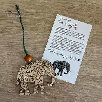 Украшение дружбы со слоном, деревянные подарки в виде сестричества со слоном с историей для женщин, племенное украшение на рождественскую елку Elephant