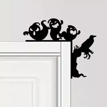 Украшение дверной рамы для призрака на Хэллоуин, прочный металлический левый и правый угол двери A