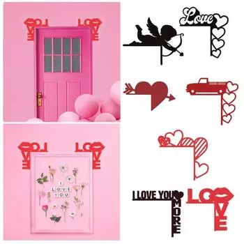 Украшение дверной рамы ко Дню святого Валентина, прочная деревянная табличка в виде сердца для двери, левый и правый край передней двери, украшение для сиденья, праздничные атрибуты Right