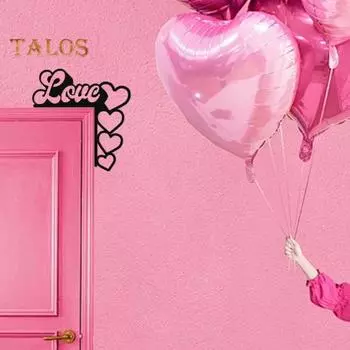 Украшение дверной рамы ко Дню святого Валентина, прочная деревянная табличка в виде сердца для двери, левый и правый край передней двери, украшение для сиденья, праздничные атрибуты Left