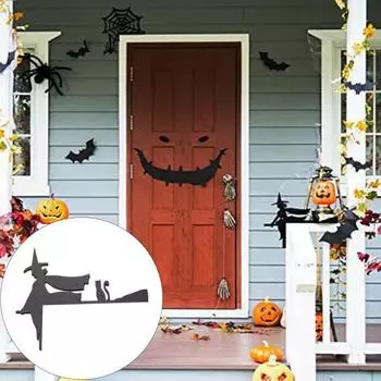 Украшение дверной рамы на Хэллоуин, изысканная форма кошки, акриловое украшение для дверной рамы для домашнего праздничного декора D