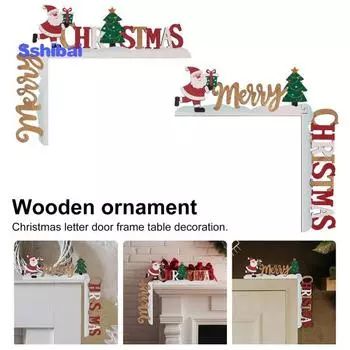 Украшение дверной рамы, привлекательное рождественское украшение деревянной дверной рамы Санта-Клауса для дома, праздничное Right