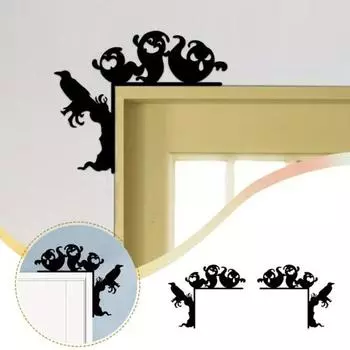 Украшение дверной рамы с привидением на Хэллоуин, прочный металлический левый и правый угол двери, знак на входную дверь B