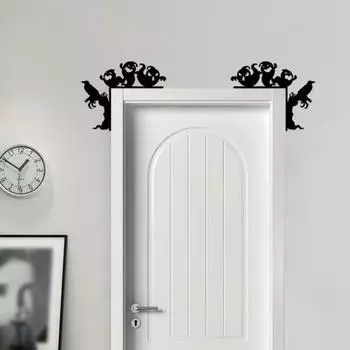 Украшение дверной рамы в виде привидения на Хэллоуин, прочный металлический левый и правый угол двери, вывеска на переднюю дверь, украшение для сиденья, праздничные атрибуты A